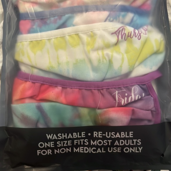5pc pack teens kids Tie dye🌈 face masks adult small - Picture 3 of 5